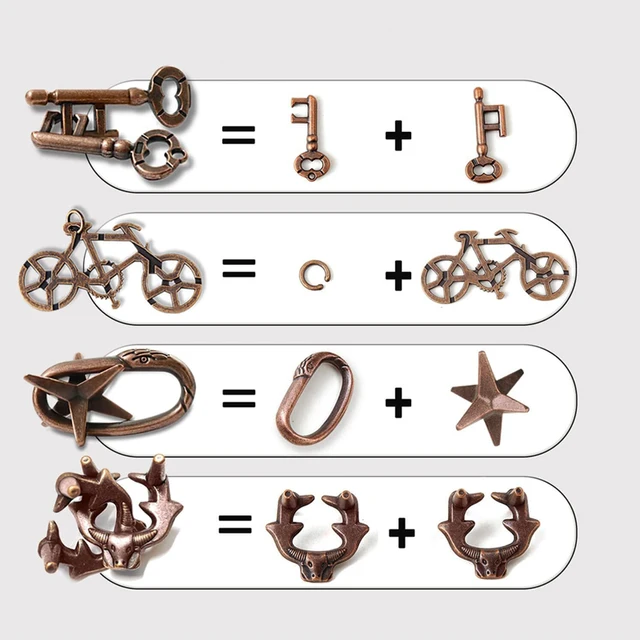 【新品】知恵の輪・steel puzzle 3セット 3PCS Classic IQ Metal Puzzle Set Brain Teasers For Adults