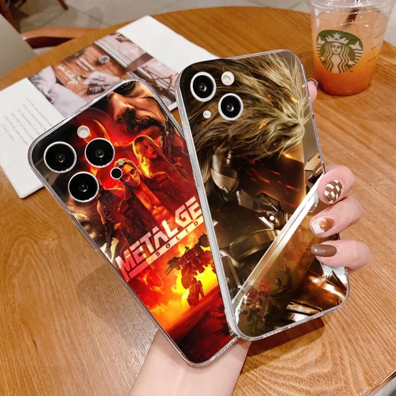 Custodia Per Telefono Solido Game Metal Gear Per Iphone 14 13 12 11 Pro Plus X 13 Pro Max Xr Xs Mini Cover Trasparenti