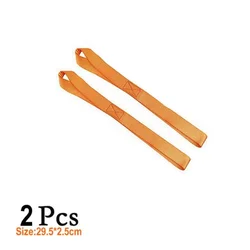 Versatile Soft Loop Tie Down Straps for Securely Fastening Vehicles and Equipment (Orange - 2Pcs)