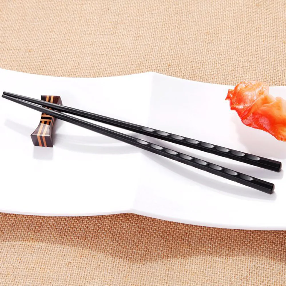 

1 Pair Alloy Chopsticks Cuisine Sushi Japanese Style Hexagonal Octagonal Pointed Disinfectant Alloy Chopsticks Household Tool