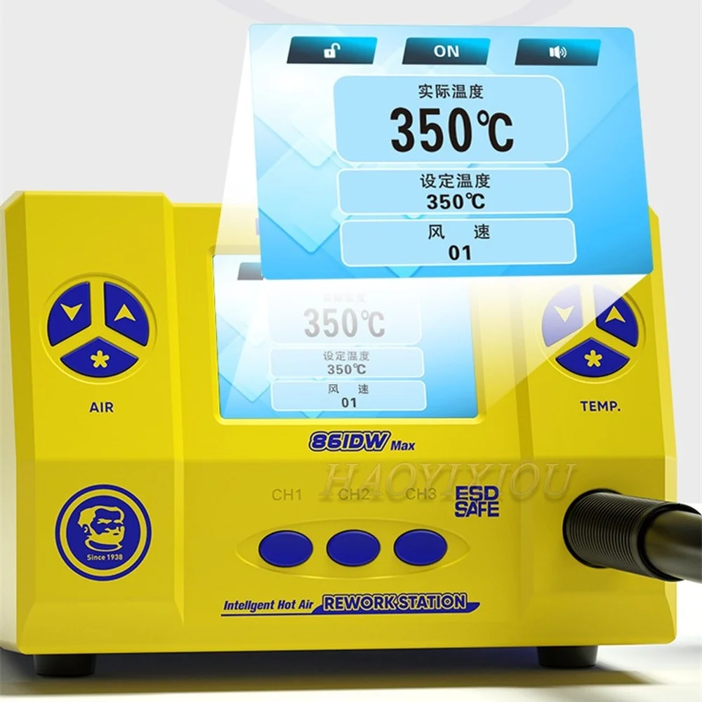 휴대폰 마더보드용 납땜 핫 에어 건, 기계식 861DW 맥스, PCB 용접 납땜 제거 스테이션, HD LCD 트윈 터보 수리 도구