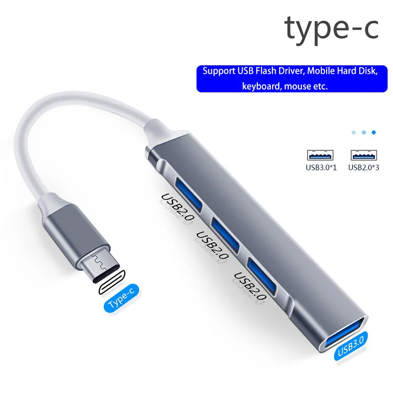 

USB HUB Type C Extender 4-port USB3.0 2.0 Splitter for Notebook HUB Converter OTG Adapter for Computer USB C Docking Station