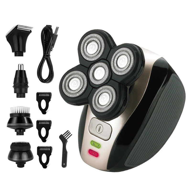 

5 In 1 Electric Shaver 5 Floating Heads Beard Nose Ear Hair Trimmer Razor Clipper For Men