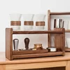 Black Walnut Solid Wood Organizer ， Tea Sets Coffee and Cosmetics Vintage Desktop Storage Box Multi-Functional Wooden Rack 1