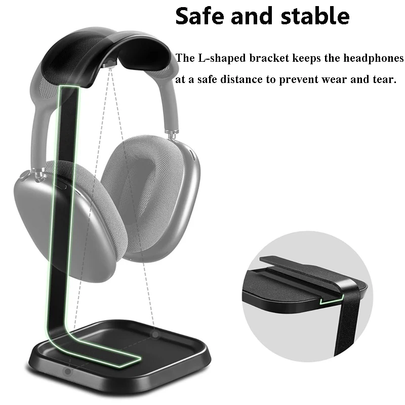Black White Earphone Holder Detachable Computer Esports Game Headset Desktop Storage Universal Display Rack for All Headsets