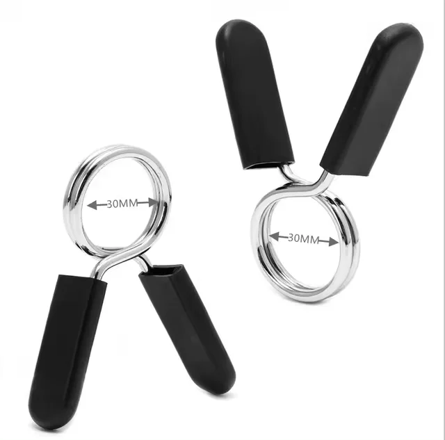 Clip A Molla Per Bilanciere - 1 Coppia Con Impugnatura In Gomma - Per Diametri 25-50 Mm