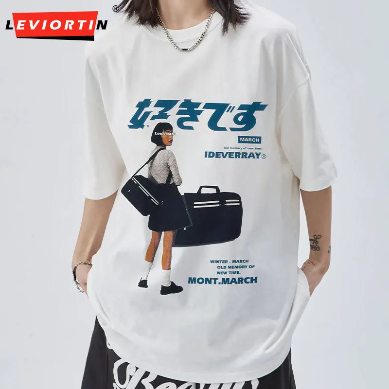 

Футболка женская с коротким рукавом, уличная одежда в стиле хип-хоп, Y2K, летняя хлопковая свободная футболка в стиле Харадзюку, с принтом в виде японской канжи