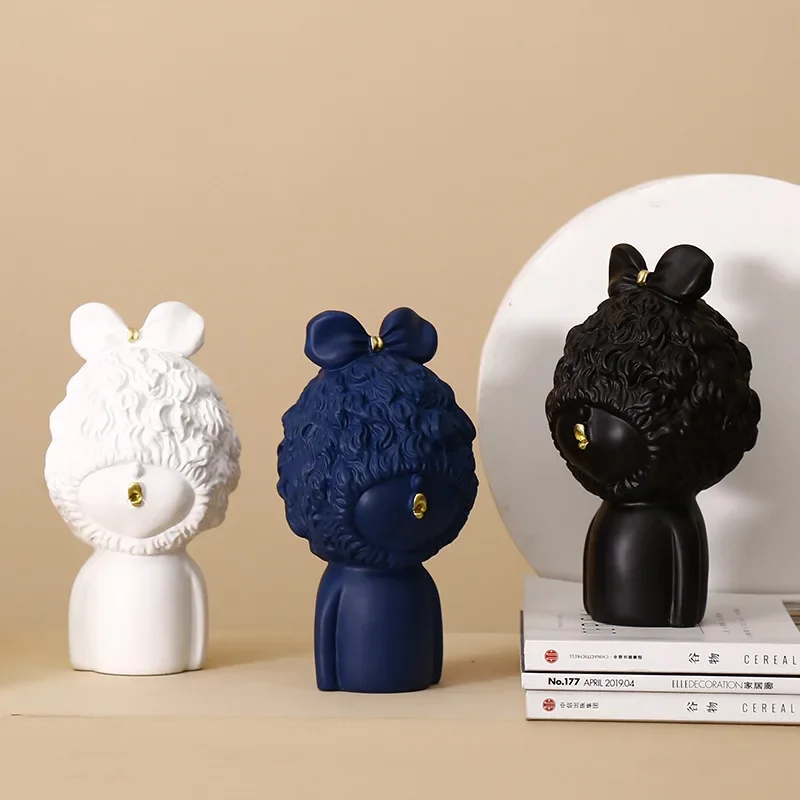 

Little Laurie Girls' Study Decoration Model Room Home Designer Children's Room Pouting Lori Ornaments INS Style Nordic Creative