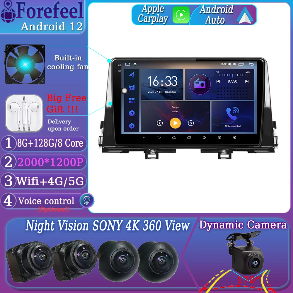 Android Per Kia Picanto Morning 2016 - 2019 Schermo Monitor Multimedia Tv Autoradio Navigazione Stereo Radio Lettore Video