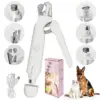 2-in-1 Led Cat Dog Nail Clipper & Nail Grinder with Lights,Rechargeable Pet Nail Trimmers with Nail File,Protective Guard,Quick