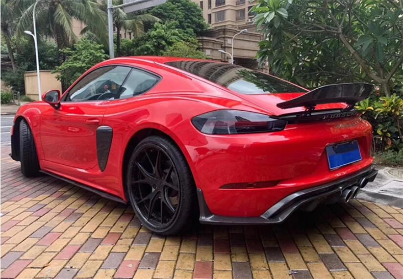 High-Quality Real Carbon Fiber Spoiler For Porsche 718 Cayman Boxster (2016-2022) REAR WING TRUNK LIP SPOILERS - - Racext 27