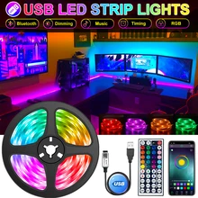 

USB 60LED/M 5M-30M LED Strip RGB 2835/5050 SMD Light Remote Infrared Bluetooth Control Flexible Diode Lamp Tape Backlighting