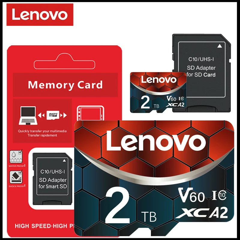 레노버 마이크로 SD 카드 2TB 클래스 10 고속 SD 메모리 카드 128GB U3 V60 플래시 카드 1TB 512GB 256GB 닌텐도 스위치용