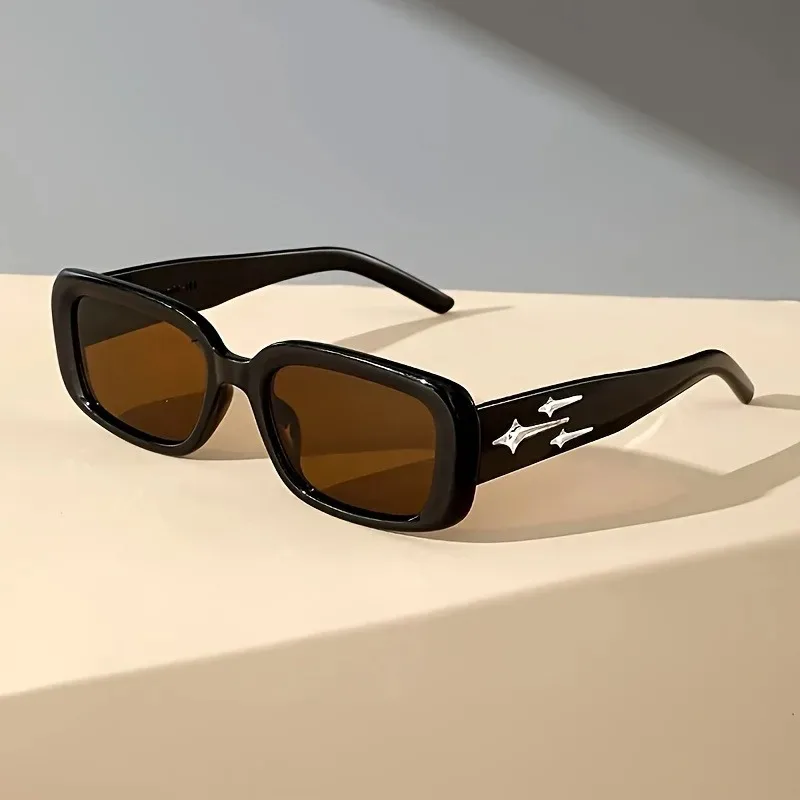Y2K Retro Eckige Modebrille - Unisex Vintage-Stil mit Leichtgewichtiger Schwarzer Kunststoffbrille für Lässige Mode – Detail 3