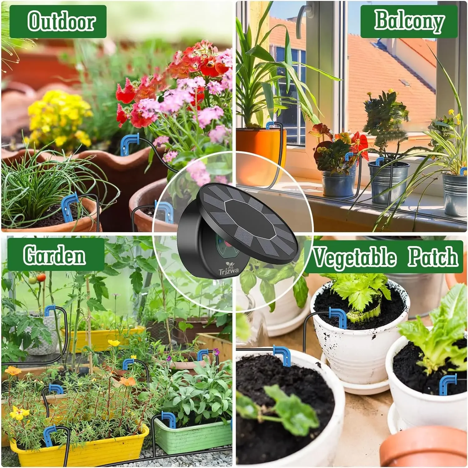 Solar Automatic Drip Irrigation System Kit for Garden Outdoor/Indoor DIY Gardening Water, Plant Watering System with Anti-Siphon - 6