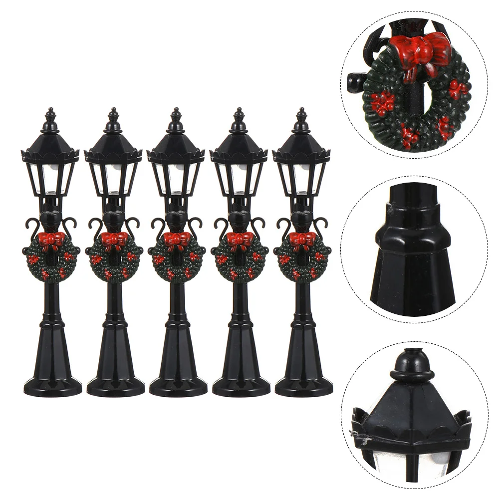 

Miniature Street Lamp Models LED Post Lights Landscape Light For Christmas Village Decoration Doll House Accessories