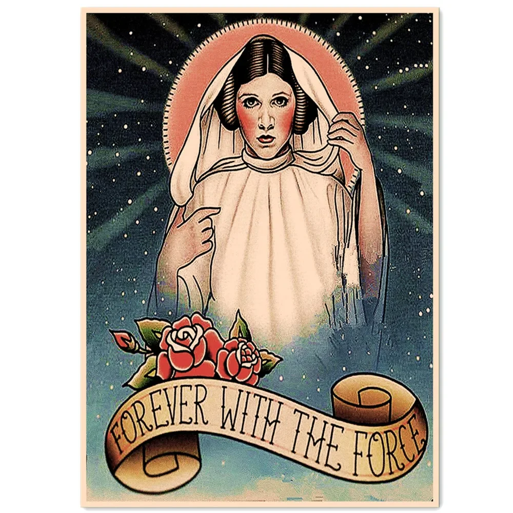 

Princess Leia Memorial. Tattoo Art Pictures Retro Movie Posters and Prints Wall Hanging Painting Bedroom Living Room Decor Mural