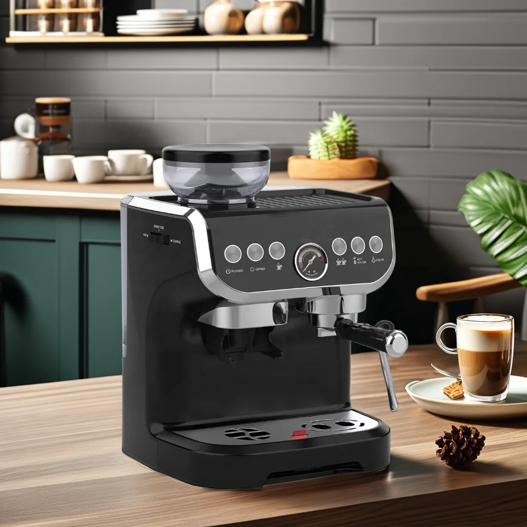 19 Bar Professional Home Automatic 4 in 1 Cafetera Cappuccino Commercial Coffee Maker/espresso Machine with Grinder 4