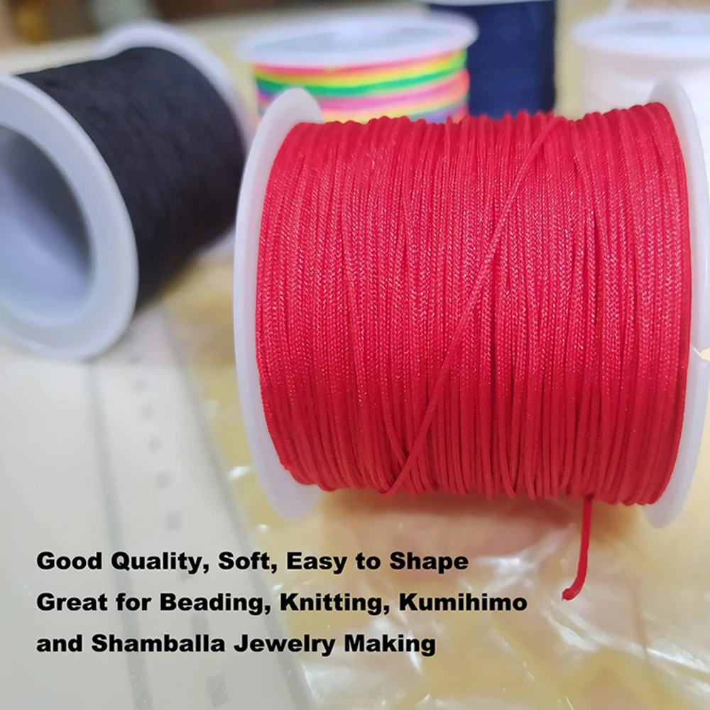 50meters/Roll 1.0mm Nylon Thread Cord Knotting String Rope For Making  Bracelet Necklace DIY Craft Jewelry