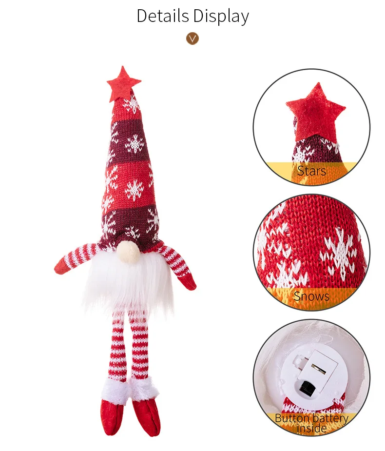 New 6 Styles Glowing Gnome Christmas Faceless Doll Home X-mas Decoration Navidad Natal 2024 New Year Children Gifts