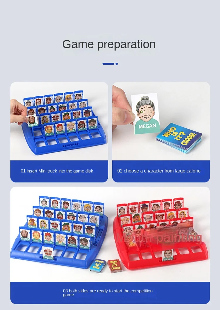 Raten Sie, wer ich bin, Puzzlespiel, interaktives tragbares Tablett-Puzzle-Brettspiel für zwei Personen, geeignet für Kinder – Detail 3