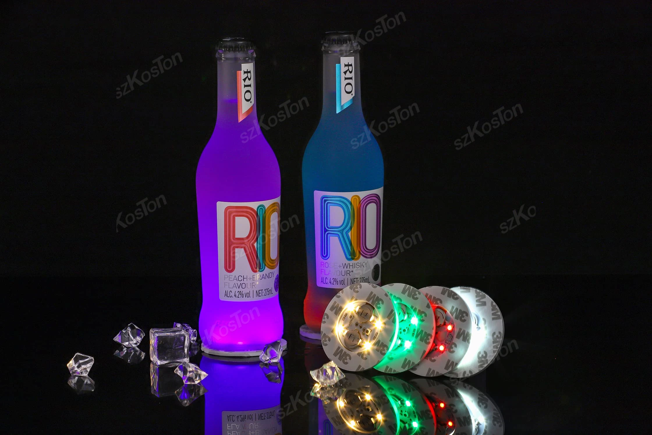 1/10/50pcs Luminous Coaster LED Bar Drinks Cup Pad Wine Liquor Bottles Coaster Atmosphere Light Cup Sticker Light-emitting Prop 4