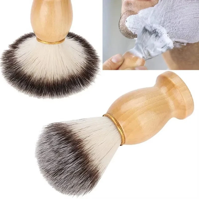 Spazzola per barba in legno Spazzola per barba manuale per capelli in nylon Setole Comoda spazzola per barba Strumento per capelli di bellezza - immagine 3