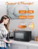 CHEF 1.6 Cubic Foot Microwave with 10 Power Levels, Small Microwave with Push Button Child Safety Lock, 1100 Watt Microwave 4