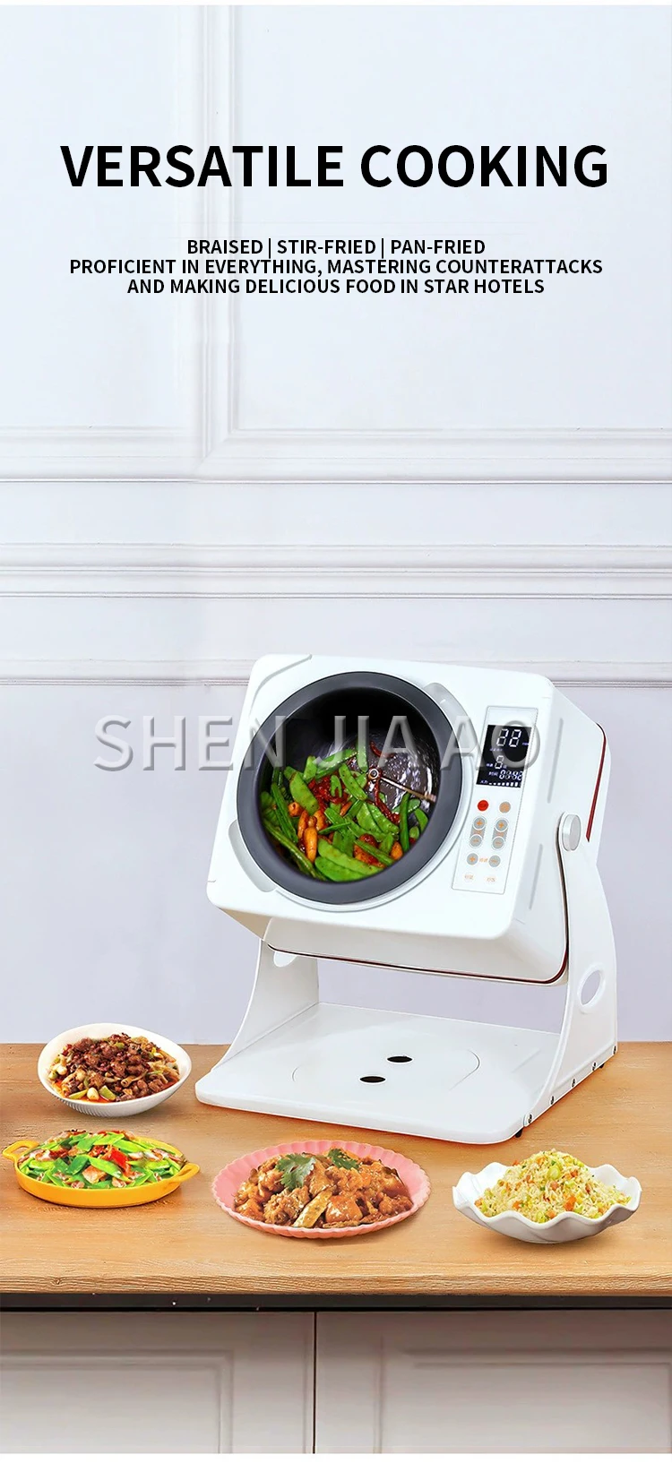 Description Picture 4 of itemAutomatic Cooking Machine 6L 2500W Commercial/ Household Cooking Robot Non-stick Wok Deep Pot Automatic Stir Fry 220-240V