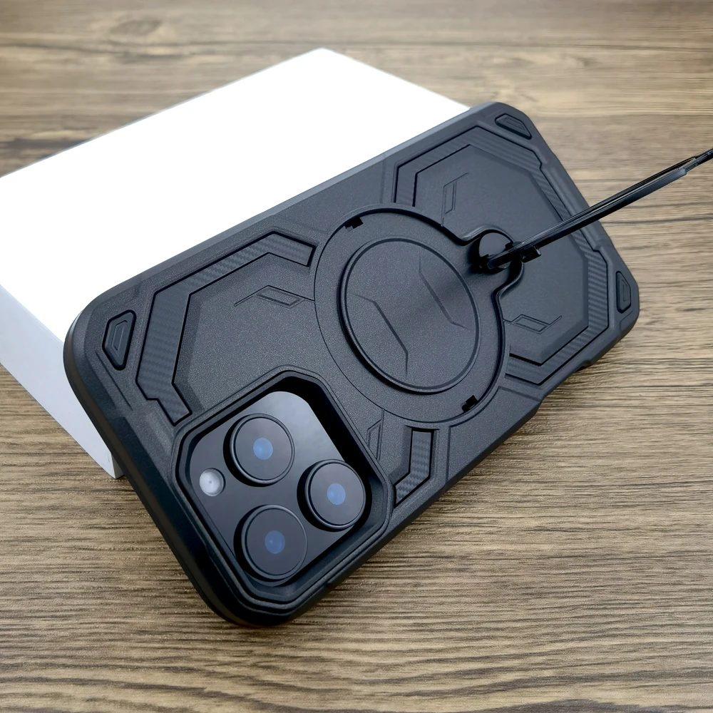 Shockproof Armor MagSafe Case with Wireless Charging Compatibility