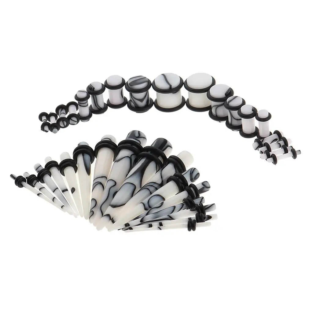 

32 Pieces Acrylic Ear Gauges Taper with s 14G-0G Stretchings