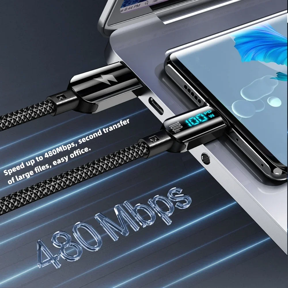 100W Dual Type C Cable PD Fast Charging Data Cable For iPhone 15 14 Pro Max Huawei Xiaomi 14 15 Samsung Quick Charge Cables