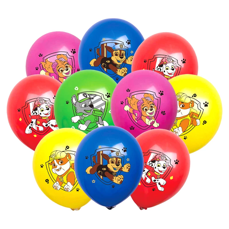 10pcs/set Paw Patrol Balloon Cartoon Dog Latex Balloon Children's Birthday Party Decoration Baby Shower Air Globos Toy Ballon