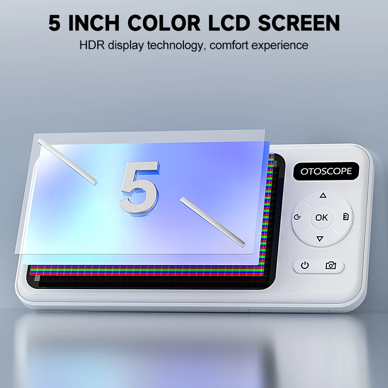 5 Inch Screen Digital Otoscope Camera HD1080P 3.9MM Ear Picker 6 LEDs Ear Wax Removal Tool Ear Cleaning Stick For Child Adults 3