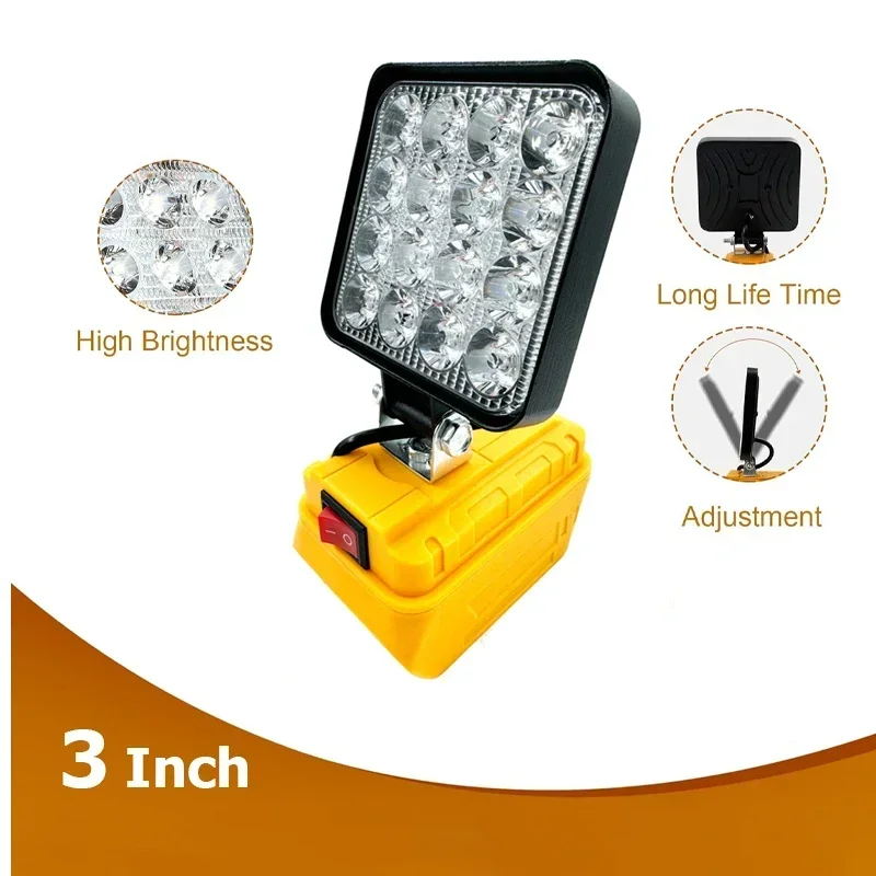 3 inch Portable Cordless LED Work Light for Dewalt 18V 20V Lithium Battery Waterproof Worksite Outdoor Lighting Emergency Lamp led flashlight led lights led work light work light