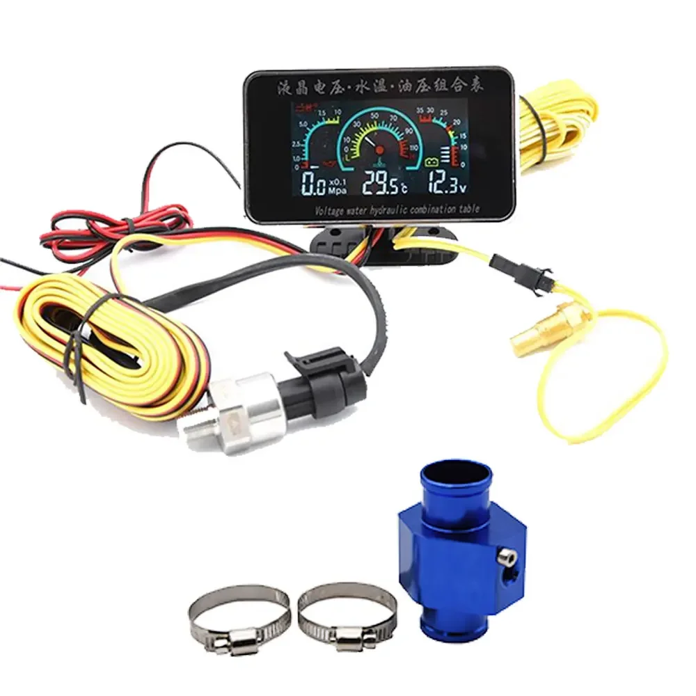 100% Öldruck-, Wassertemperatur- und Spannungsmessgeräte 3-in-1 LED-Anzeige Digitales Auto-Messgerät mit Alarm Multifunktionales Digitalmessgerät – Detail 14