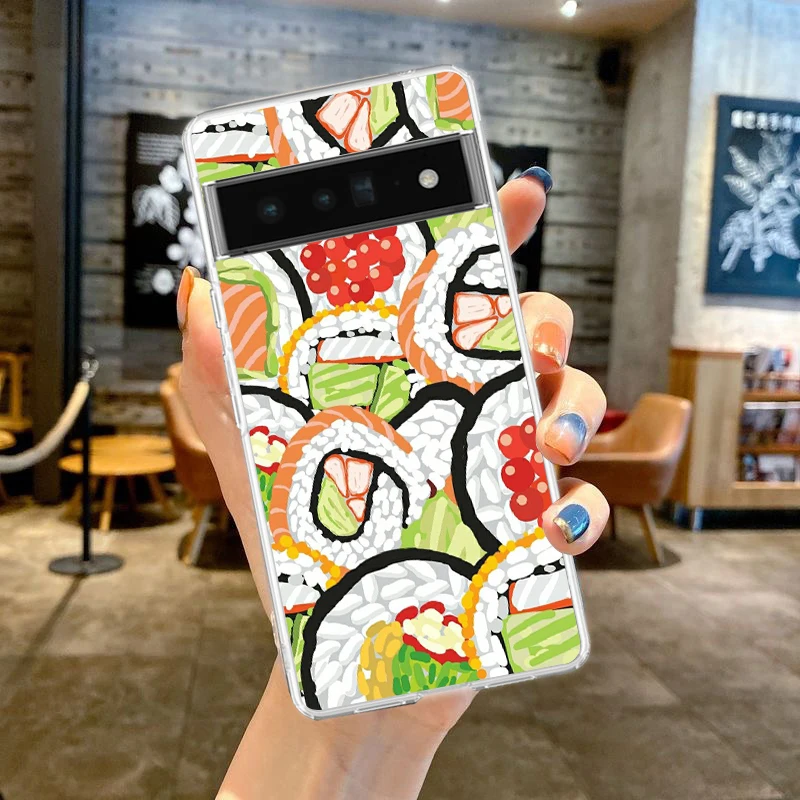 Cute Cartoon Sushi Soft Clear TPU Transparent Phone Case