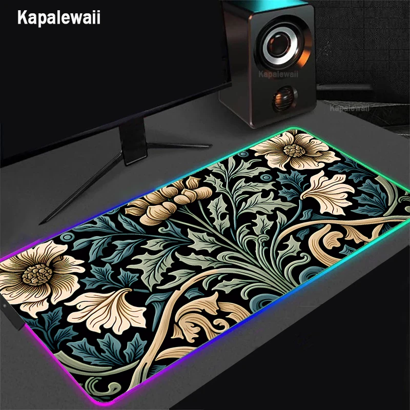 

RGB Flower Mousepad LED Backlit Gaming Mouse Pad Gamer Computer Mousepad Speed Keyboard Pads Game XXL Tapis de Souris Mouse Mat