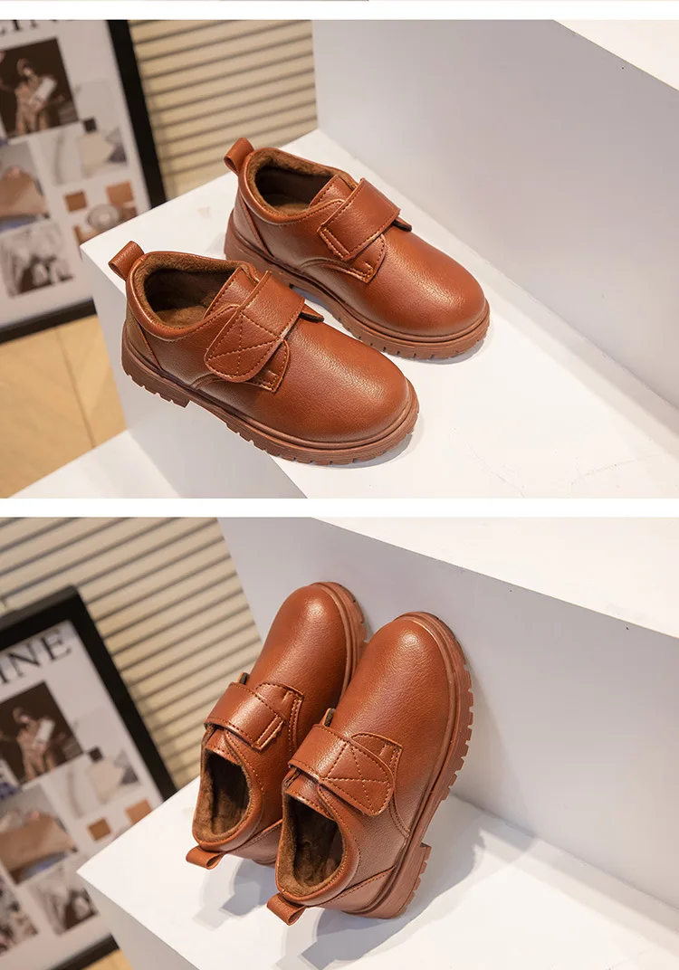 Kinder-Lederschuh, vier Jahreszeiten, braun, schwarz, Schuhe für Jungen, modisch, lässig, Kinder-Schuluniform-Schuhe, britischer Stil, vielseitig – Detail 14