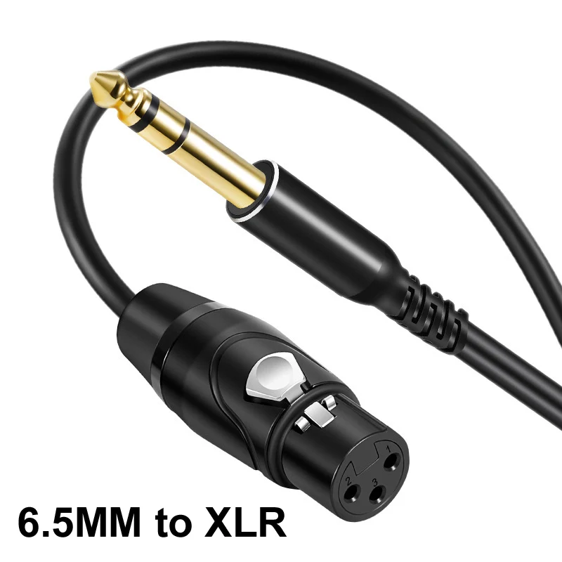 cable 6.5 plug jack 6.35 mm ts mono 1/4 inch female to xlr male audio cabl  unbalance microphone wire Mixe EQ mic Sound Amp line