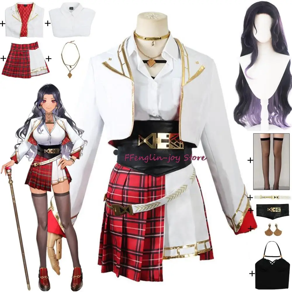 

YouTuber VTuber NIJISANJI EN ILUNA Scarle Yonaguni косплей женская сексуальная одежда Аниме костюм парик