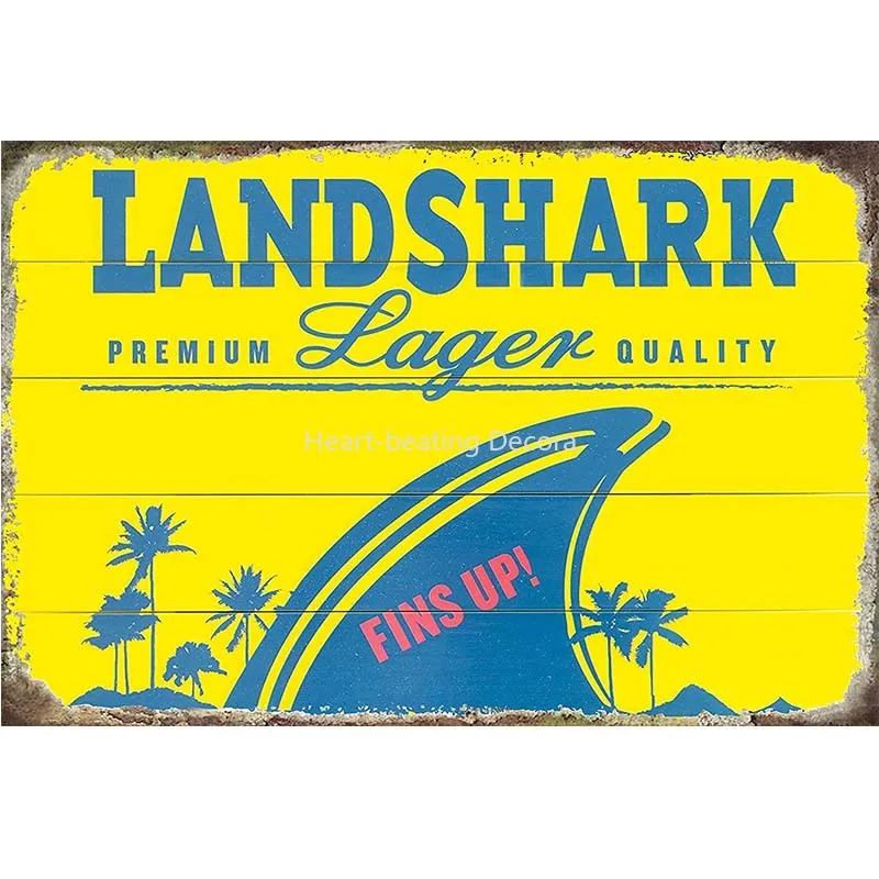 

Vintage Landshark Beer Decor Tin sign Retro Metal Signs Man Cave Bar Sign vintage decor wall metal room decor