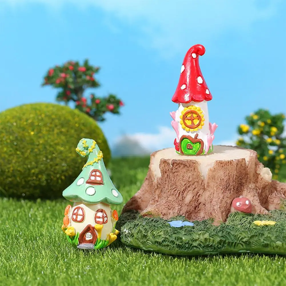 Mini House Desktop Ornament 3D Small Cute Resin Craft Fairy Garden Fungo Cottage Desktop Decor Accessori Da Giardino In Miniatura