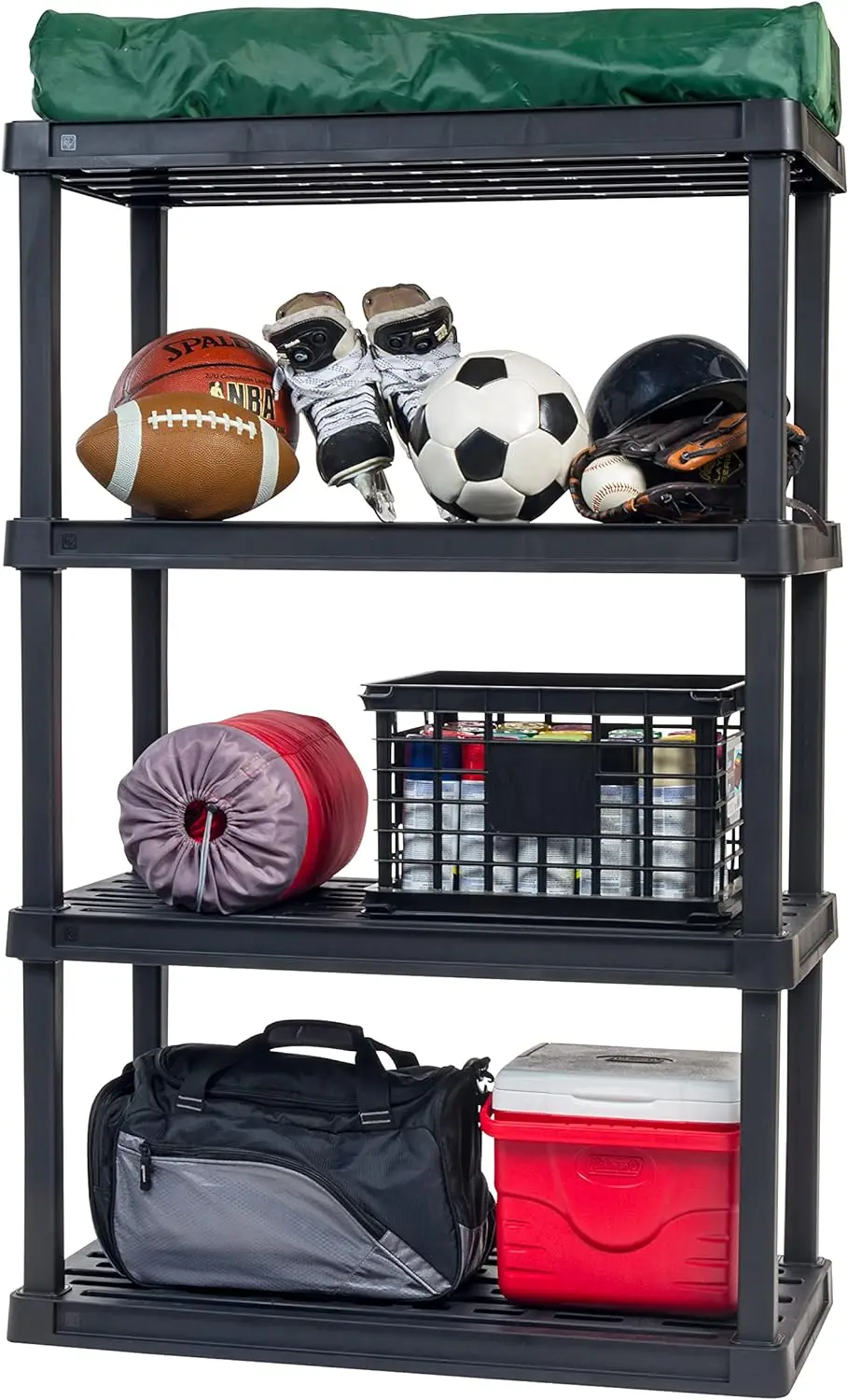 Description Picture 2 of itemUSA 4-Tier Heavy Duty Shelving Unit, 48" Fixed Height, Large Storage Shelf Organizer for Home, Garage, Basement, Laundry,