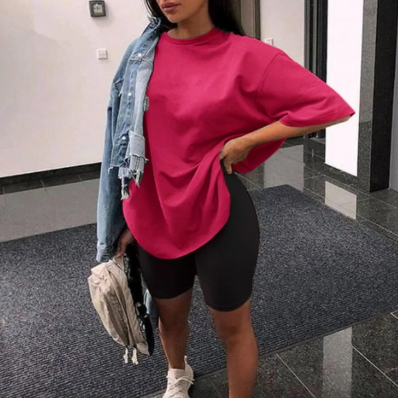 Women Half Sleeve T-shirt Top Shorts Homewear Two Pieces Suit Leisure Set Bodycon Shorts Bottom Suit Two Piece Sets Outfit