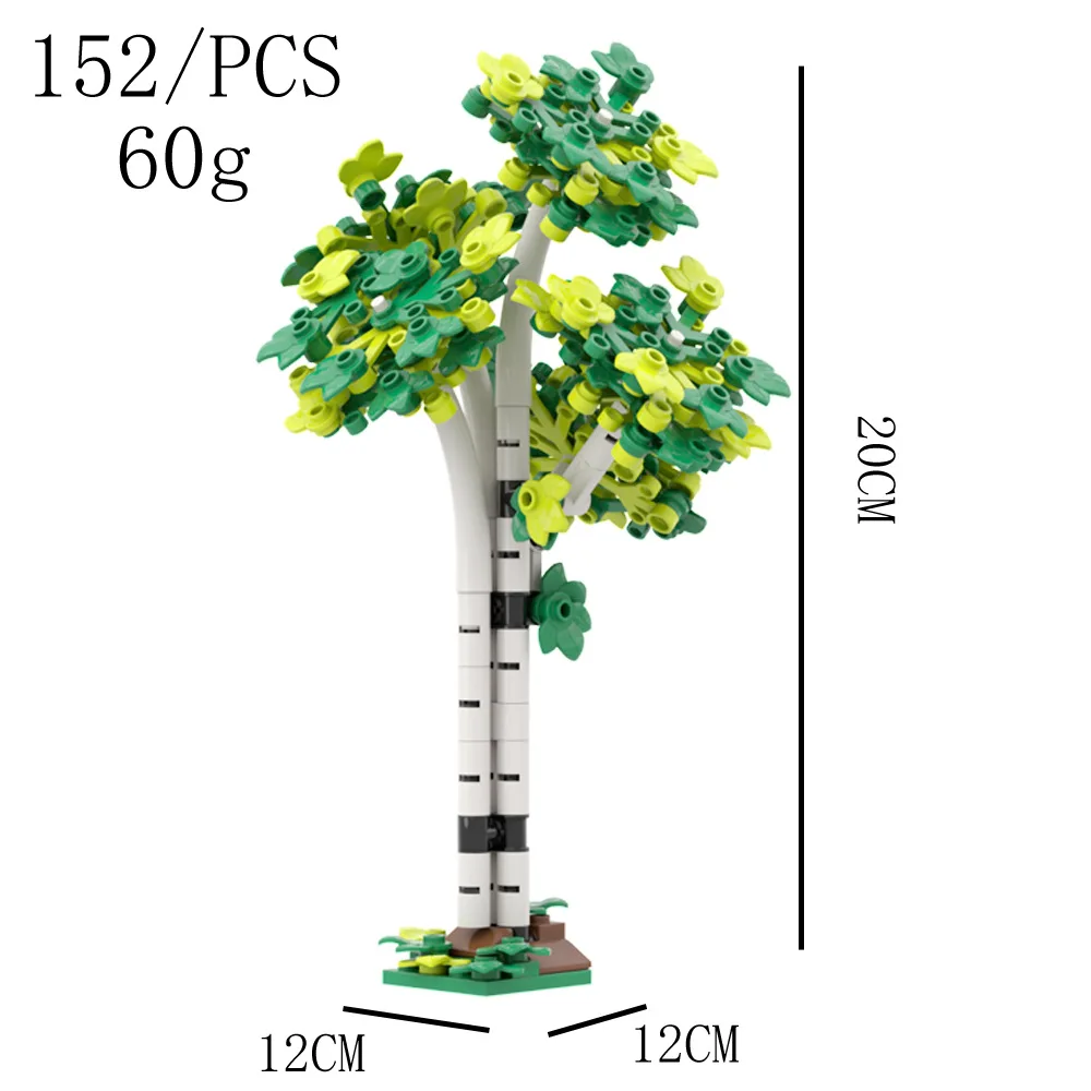 MOC Assembled 152PCS Poplar Tree Big Banyan Building Blocks City Plant Scene Ornaments Toys Bricks DIY Model Parts Set For Kids