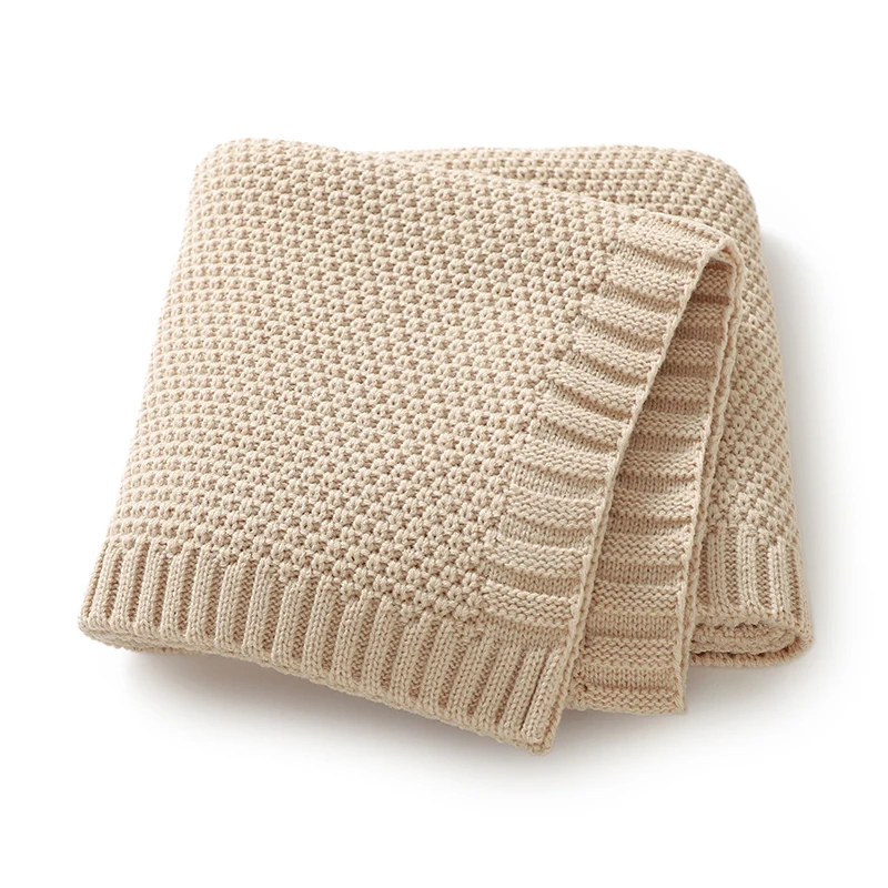 Baby Blankets Knit Infant Stroller Swaddle Wrap Sleepsack Soft Newborn Girl Boy Quilts Bedding 90*70CM Plaid Fashion Solid