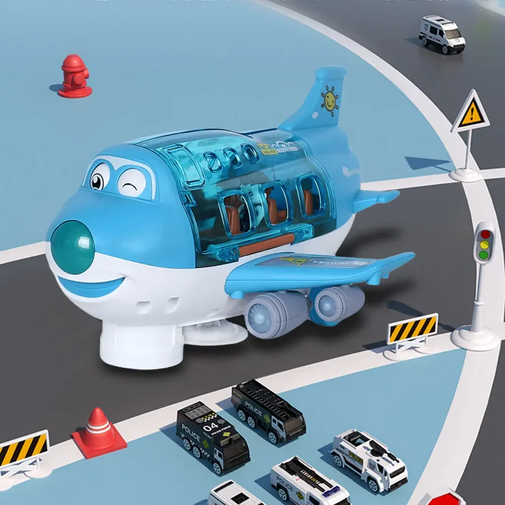 Electric Airplane Toy Model with Music and Lights for Kids