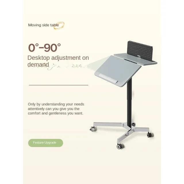 Adjustable Pneumatic Lift Bedside Table for Office and Study