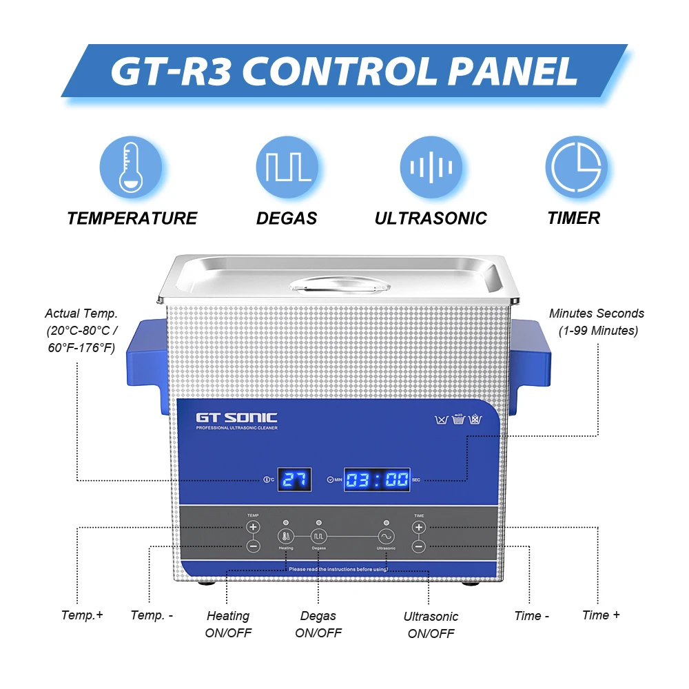 GTSONIC Ultrasonic Cleaner - 2L to 27L Digital Ultrasound Bath with Big Sale Price Description Image.This Product Can Be Found With The Tag Names Digital ultrasonic cleaner 6l, Ultrasonic cleaning machine 3l, Ultrasonic cleaning machine 6l